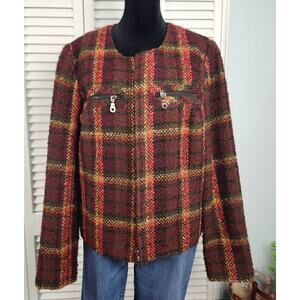 Chadwicks sz 10 / M Tweed Jacket Brown Burgundy
